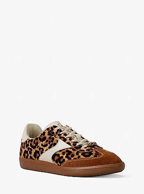 Benny Leopard Print Calf Hair Sneaker
