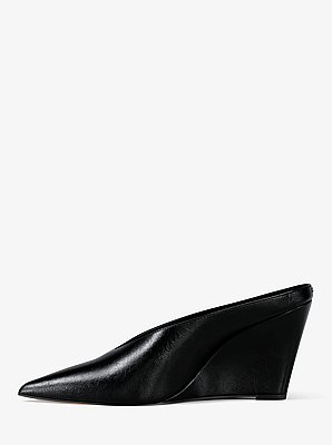 Xandra Leather Wedge Mule