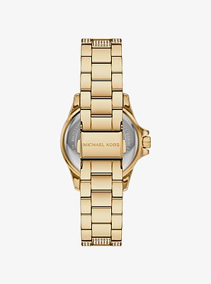 Mini Everest Pav&eacute; Gold-Tone Watch
