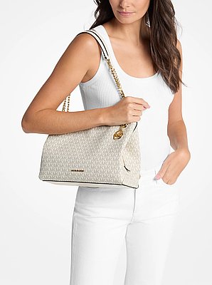 Christina Medium Signature Logo Messenger Bag