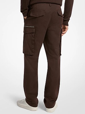 Pantalon cargo zipp&eacute; en coton extensible