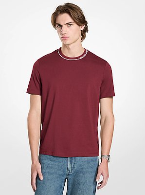 Logo Trim Cotton Jersey T-Shirt