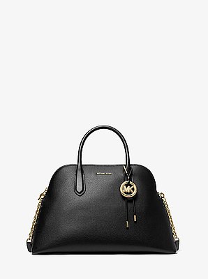 Freddie Large Pebbled Leather Dome Satchel