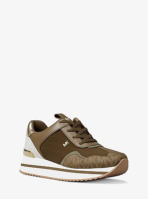 Raina Color-Block Mesh and Signature Logo Trainer
