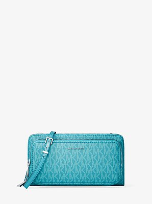 Jet Set Large Signature Logo Continental Crossbody Bag