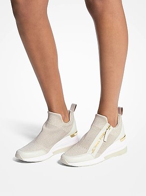 Sneaker Willis aus Stretch-Strick in Metallic-Optik