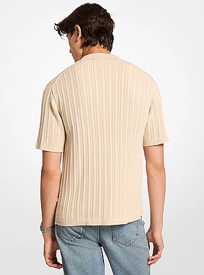 Textured Knit Polo Shirt