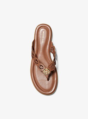 Janie Perforated Logo Leather Sandal