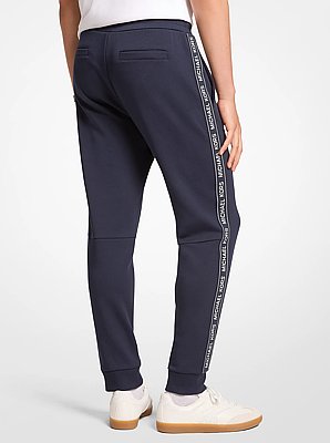 Pantalon de jogging en m&eacute;lange de coton &agrave; bande &agrave; logo