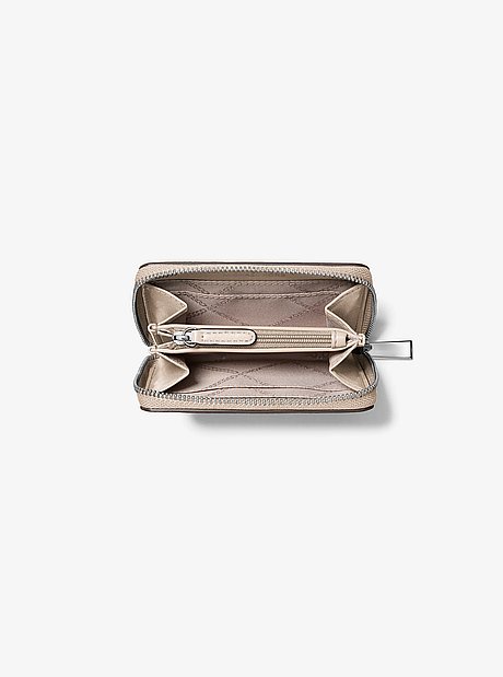 Jet Set Small Pebbled Leather Zip-Around Card Case