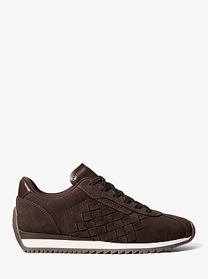 Sneaker Rhodes in pelle scamosciata e pannelli intrecciati
