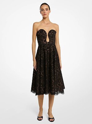 Corded Floral Lace Bustier Dress