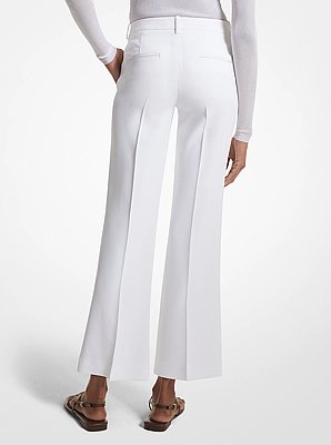 Haylee Double Crepe Sabl&eacute; Cropped Flared Trousers