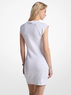 Vestido jersey jacquard con logotipo y manga ragl&aacute;n