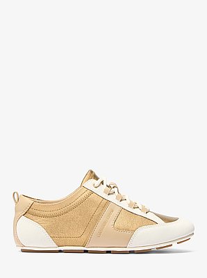 Keely Color-Block Metallic Leather Trainer 