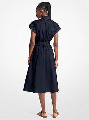 Cotton Poplin Midi Dress