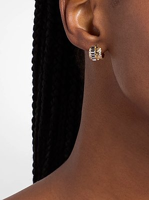 Boucles d&rsquo;oreilles Huggie cannel&eacute;es &agrave; deux tons