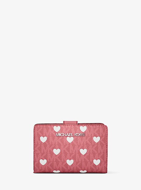 Jet Set Medium Printed Signature Logo Bi-Fold Wallet