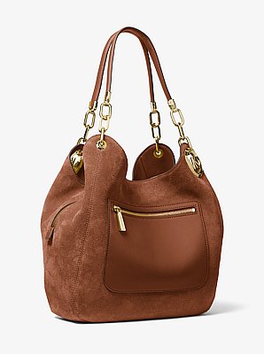 Bolso de hombro Lillie grande de ante