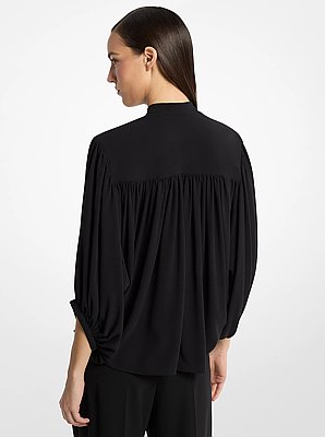 Blusa estilo poet de georgette de seda