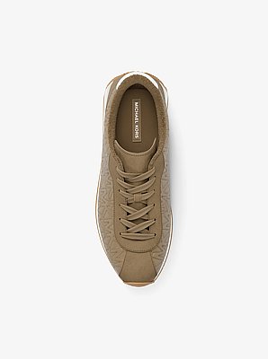 Rhodes Quilted Logo Leather Trainer