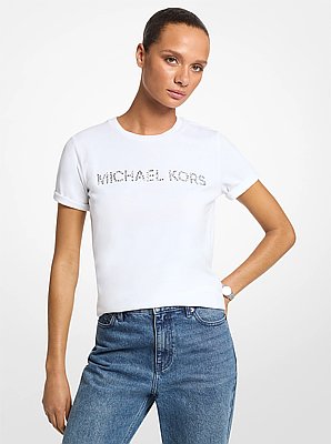 Embellished Logo Cotton Jersey T-Shirt
