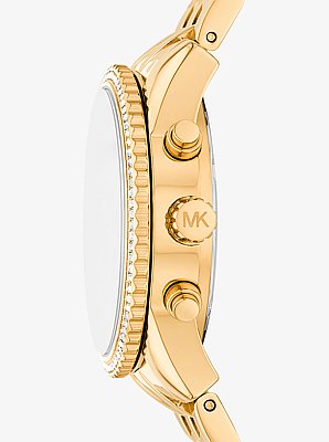 Mini-Armbanduhr Bryant im Goldton mit Pav&eacute;