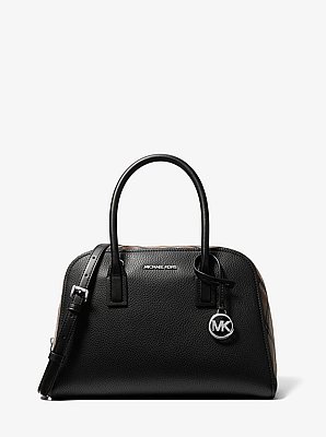 Ashton Medium Smooth And Plaid Wool Blend Satchel