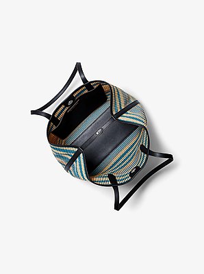 Avalon Medium Striped Woven Tote Bag