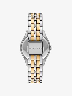 Zweifarbige Armbanduhr Harlowe mit Pav&eacute;
