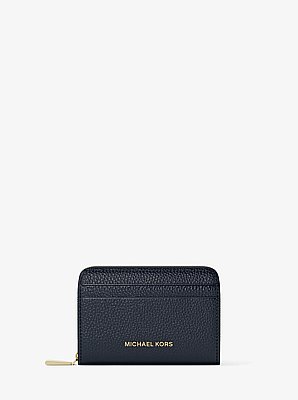Jet Set Small Pebbled Leather Zip-Around Card Case