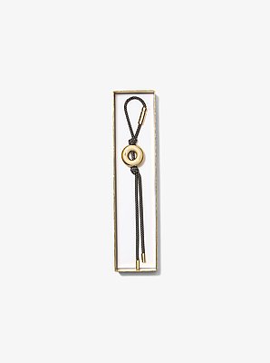 Initial Gold-Tone and Speckled Cord Bag Charm in 18K GOLD | Michael Kors image number 1
