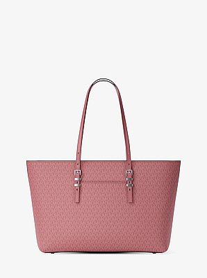 Quinn Large Signature Logo and Leather Tote Bag