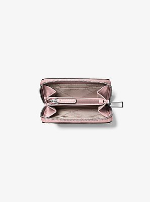 Jet Set Small Pebbled Leather Zip-Around Card Case