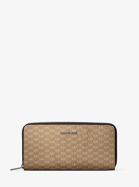 Cooper Logo Debossed Polyester Microsuede Zip-Around Wallet