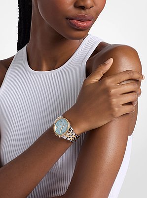 Zweifarbige Armbanduhr Bryant mit Pav&eacute;