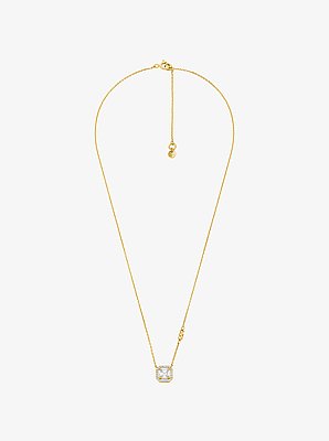 Collar de plata de ley chapado en metal precioso con pav&eacute;