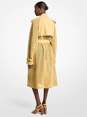 Perforated Suede Trench Coat