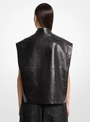 Chaleco de piel lavada oversize