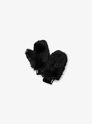 Faux Fur and Wool Gloves