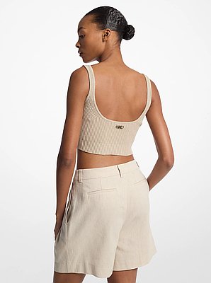 Ribbed Stretch Cotton Tank Top