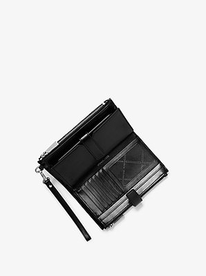 Cartera Adele de jacquard con logo imperio y compartimiento para smartphone