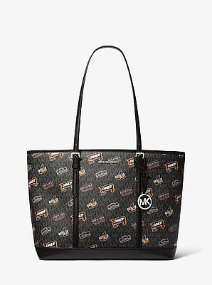 Jet Set Large Printed Signature Logo Tote Bag