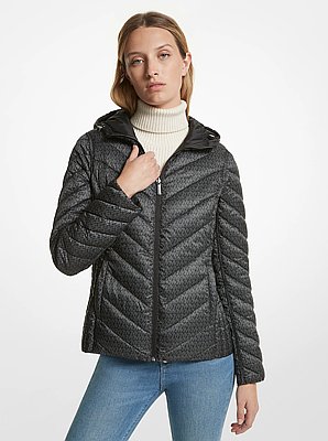 Reversible Quilted Nylon Signature Logo Packable Puffer Jacket