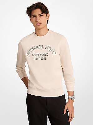 Chandail &agrave; encolure ras-de-cou en m&eacute;lange de coton &agrave; logo