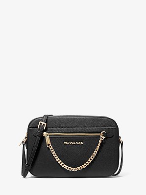 Bolsa cruzada Jet Set grande de piel Saffiano
