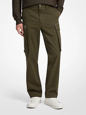 Stretch Cotton Zip Cargo Pants
