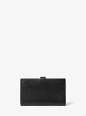 Billetera plegable Greenwich mediana de cuero saffiano