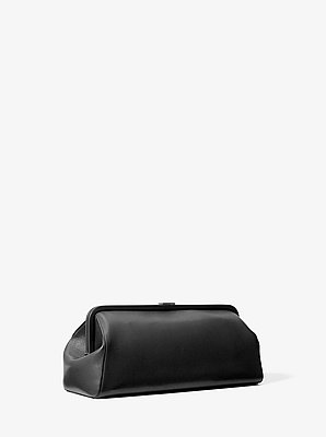 Angelica Large Leather Frame Clutch
