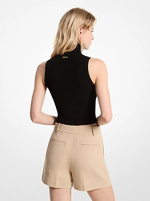 Pleated Crepe Shorts